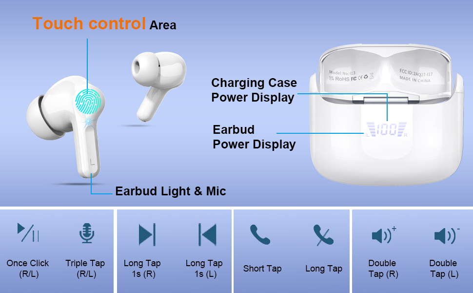 Wireless Earbud Bluetooth Headphones