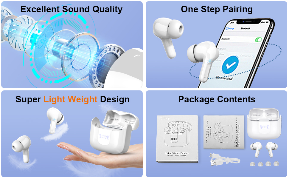 Wireless Earbud Bluetooth Headphones